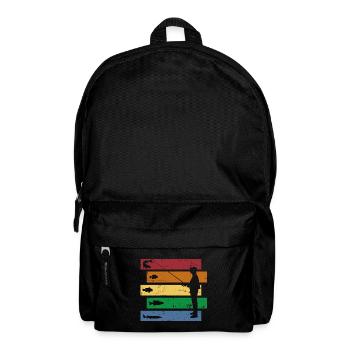 Vintage Retro Angler Fishing Fishing Fishing Fishing Fishing Fisherman - Backpack - black - Front