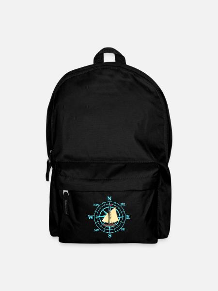 Kompass Segelschiff Schiff Schiffe Reise - Rucksack - Schwarz