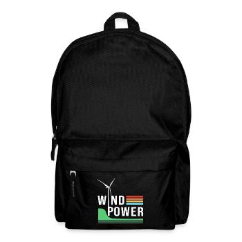 Windrad Windenergie Windkraft - Rucksack - Schwarz - Vorne
