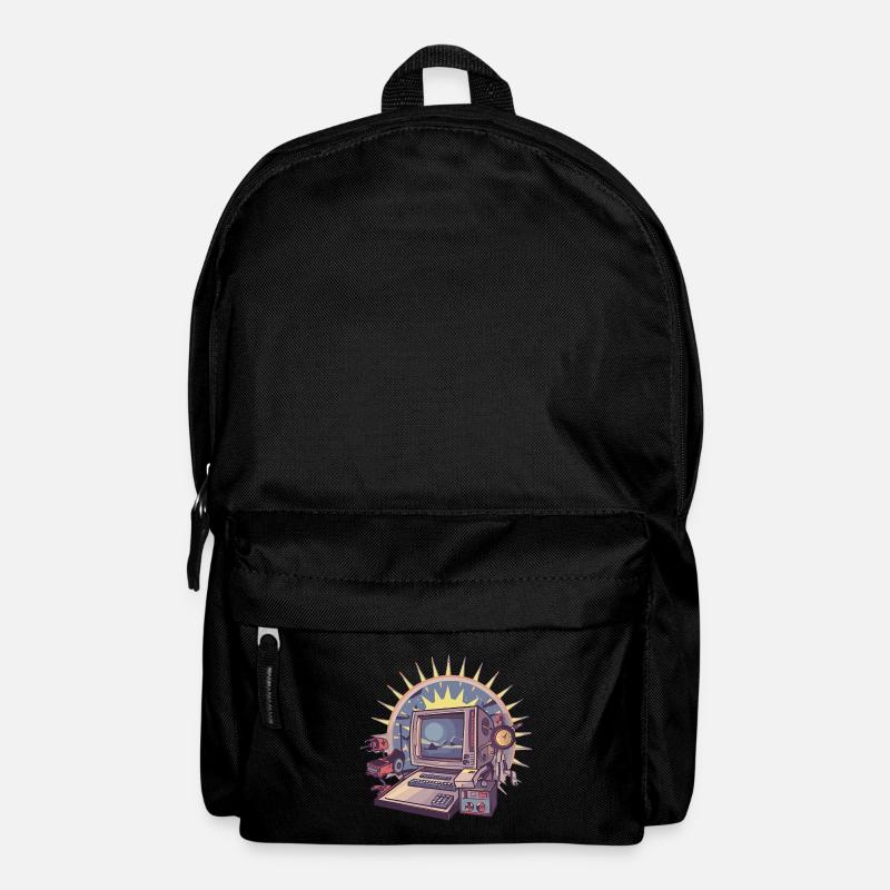 Futuristischer Computer mit Retro-Elementen - Rucksack - Schwarz