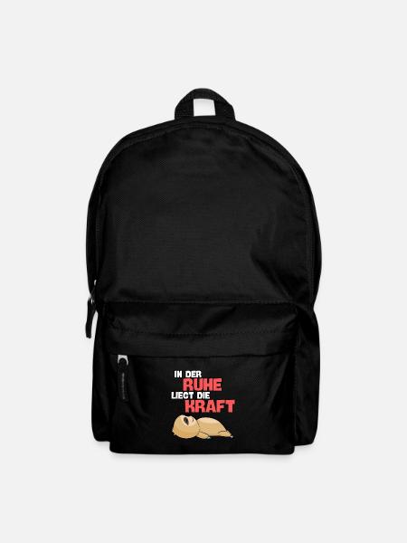 Faultier Sloth Faultiere Spruch faul schlafen Tier - Rucksack - Schwarz