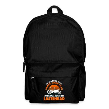 Fahrradfahren Lastenrad Fahrradtour Fahrrad - Rucksack - Schwarz - Vorne