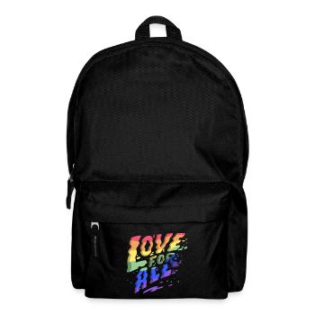 Love For All CSD Rainbow Flag Colorful LGBTQ+ - Backpack - black - Front