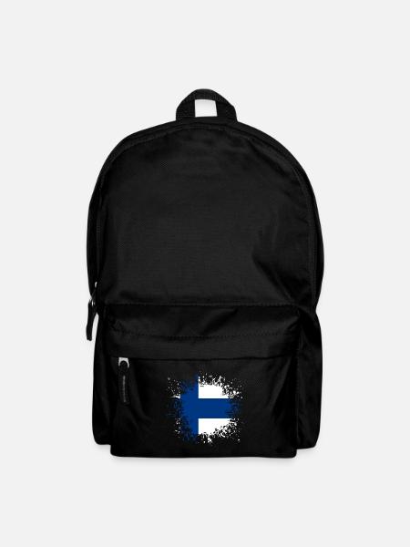 Finland flag banner country Suomi EU country - Backpack - black