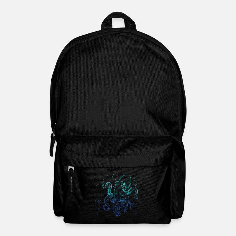 Octopus Squid Art Polyp Ocean - Backpack - black