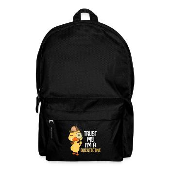 Cute Duck Detective Animal Humor Duck Lover - Backpack - black - Front