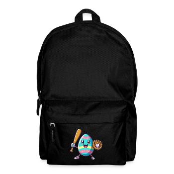 Easter Baseball Egg, Baseball Player Spring Festival - Backpack - black - Front
