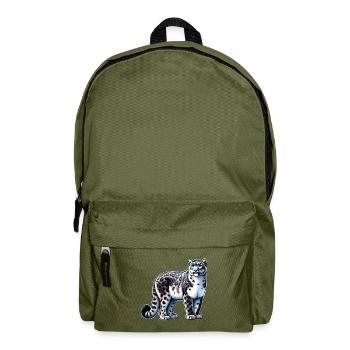 Schneeleopard Leopard Weißer Leopard - Rucksack - Olivgrün - Vorne