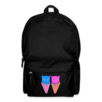 Katzen Eiswaffel Eiskreme Eiscrem Kinder - Rucksack - Schwarz - Vorne