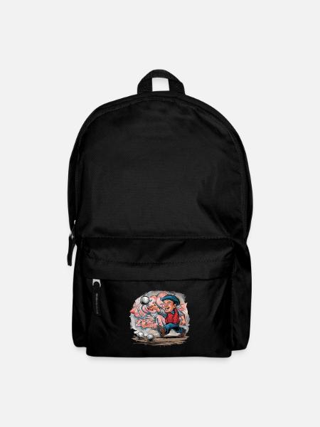 Franzose spielt Petanque Street Art Graffiti - Rucksack - Schwarz