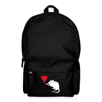 Street Art Ratte Herz - Rucksack - Schwarz - Vorne