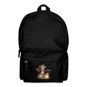 Affe Schlagzeug Trommeln - Rucksack - Schwarz - Vorne