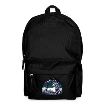 Mystische Einhorn-Sternschnuppe Sterne - Rucksack - Schwarz - Vorne