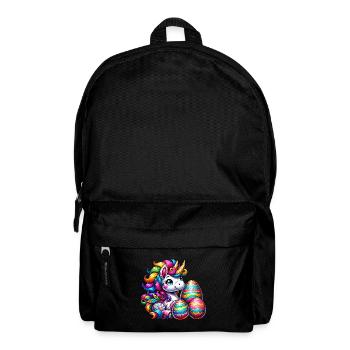 Easter Unicorn & Colorful Eggs - Backpack - black - Front