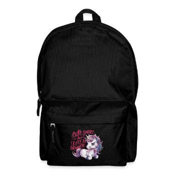 Funny Cute Smart Dramatic Unicorn Einhorn - Rucksack - Schwarz - Vorne