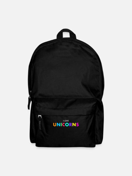 I love unicorns - Backpack - black