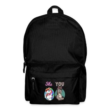 Unicorn You vs Me Funny Vergleich Rainbow - Rucksack - Schwarz - Vorne