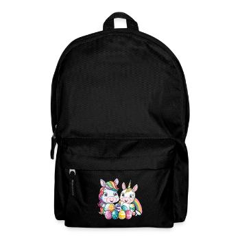 Einhorn Ostern für Kinder Regenbogen und Eier für - Rucksack - Schwarz - Vorne
