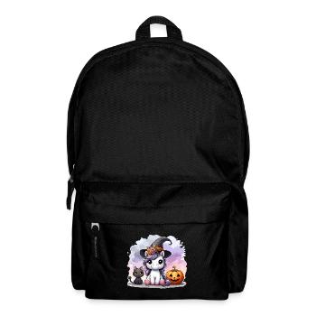Halloween Unicorn Witch Hat Cat Cute Pumpkin - Backpack - black - Front