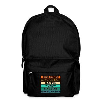 Kaffee Pinguin - Rucksack - Schwarz - Vorne