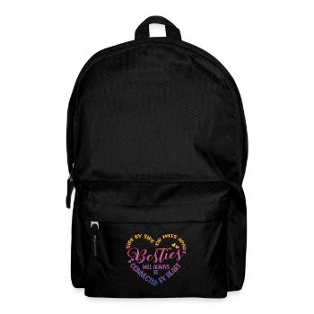 Seite An Seite Oder Meilenweit Auseinander Besties - Rucksack - Schwarz - Vorne