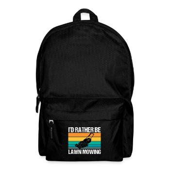 Ich wäre lieber Rasenmähen Mowologe Mähtraktor - Rucksack - Schwarz - Vorne