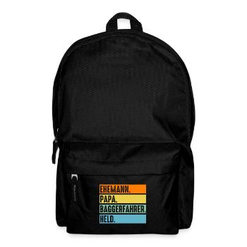 Baggerfahrer Papa Vater Tiefbauer Bagger - Rucksack - Schwarz - Vorne