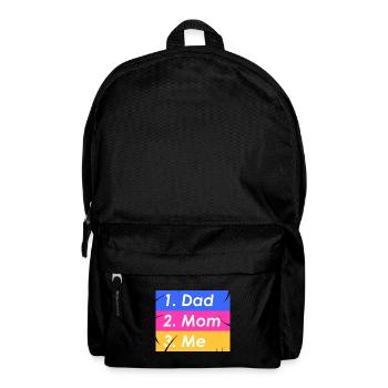 1. Papa 2. Mama 3. ich - Rucksack - Schwarz - Vorne