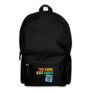 Wir Essen Jetzt Kinder Satzzeichen Retten Leben - Rucksack - Schwarz - Vorne