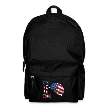 Veteran Soldat - USA Flagge - Rucksack - Schwarz - Vorne
