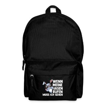 Kaninchen Hase - Rucksack - Schwarz - Vorne