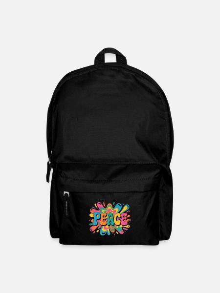 Peace 1960s psychedelic pop-art design - Rucksack - Schwarz