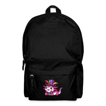 Mardi Gras Axolotl: Karnevals-Freude - Rucksack - Schwarz - Vorne