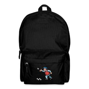 Franzose spielt Petanque für einen Petanque - Rucksack - Schwarz - Vorne