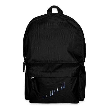 blue water drops line water - Backpack - black - Front