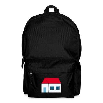 Eigenheim Häuser Immobilie - Rucksack - Schwarz - Vorne
