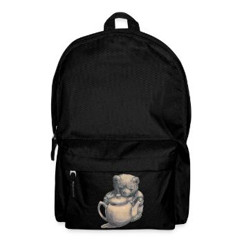 Teddybär mit Teekanne - Rucksack - Schwarz - Vorne