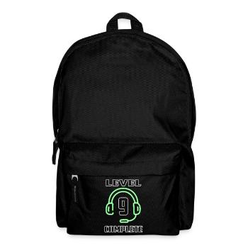 9. Geburtstag 9 Jahre Gamer Zocker Geschenkidee - Rucksack - Schwarz - Vorne
