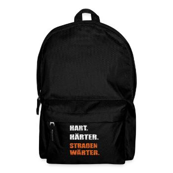 Hart Härter Straßenwärter | Straßenbau - Rucksack - Schwarz - Vorne