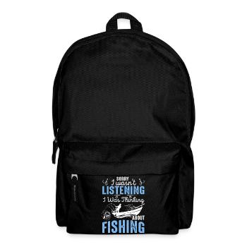 Thinking About Fishing Funny Quote - Backpack - black - Front