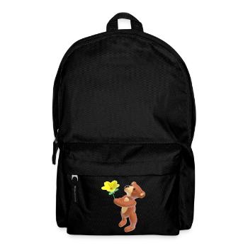 Ours en peluche avec fleur et bouche baiser 3D - Sac à dos - noir - Devant