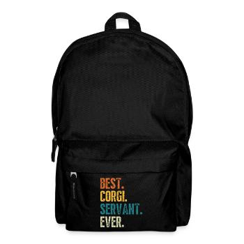 Beste Corgi Hundedienerin aller Zeiten Distressed Retro Font - Rucksack - Schwarz - Vorne