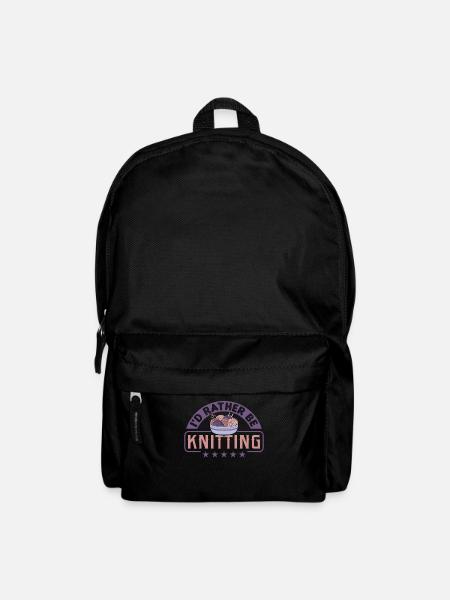 Handarbeit Stricken lustiger Strick Spruch - Rucksack - Schwarz