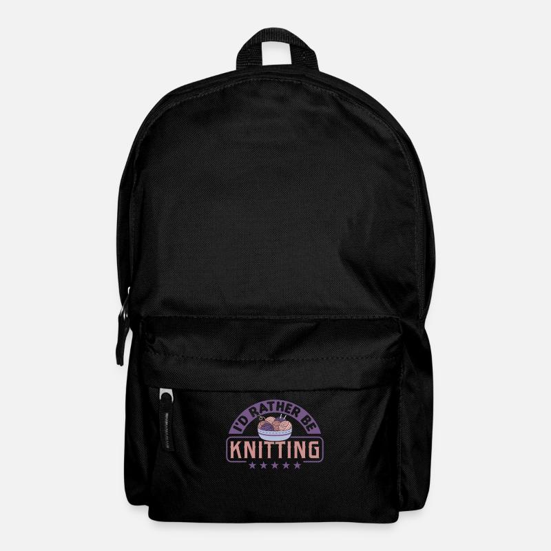 Handarbeit Stricken lustiger Strick Spruch - Rucksack - Schwarz