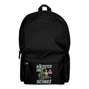 Nächster Halt Schule - Schulanfang Lok und Zug - Rucksack - Schwarz - Vorne