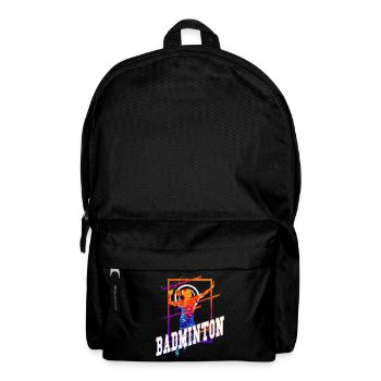 Badminton Federball Sport Spielerin Vintage Retro - Rucksack - Schwarz - Vorne