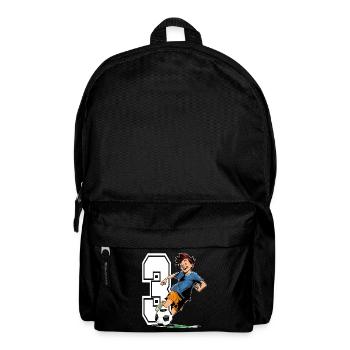Football Birthday - 3 year old boy - 3rd year old boy - 3rd birthday - Backpack - black - Front