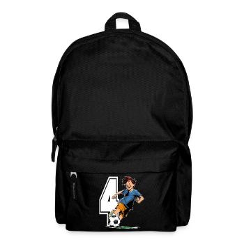 Football Birthday - 4 years old Boy - 4. - Backpack - black - Front