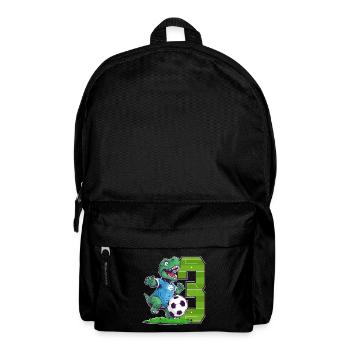 Fußball Dinosaurier - 3 Jahr Alter Junge - 3. - Rucksack - Schwarz - Vorne