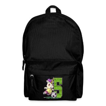 Soccer Unicorn - 5 Years Girl - 5th Birthday - Backpack - black - Front